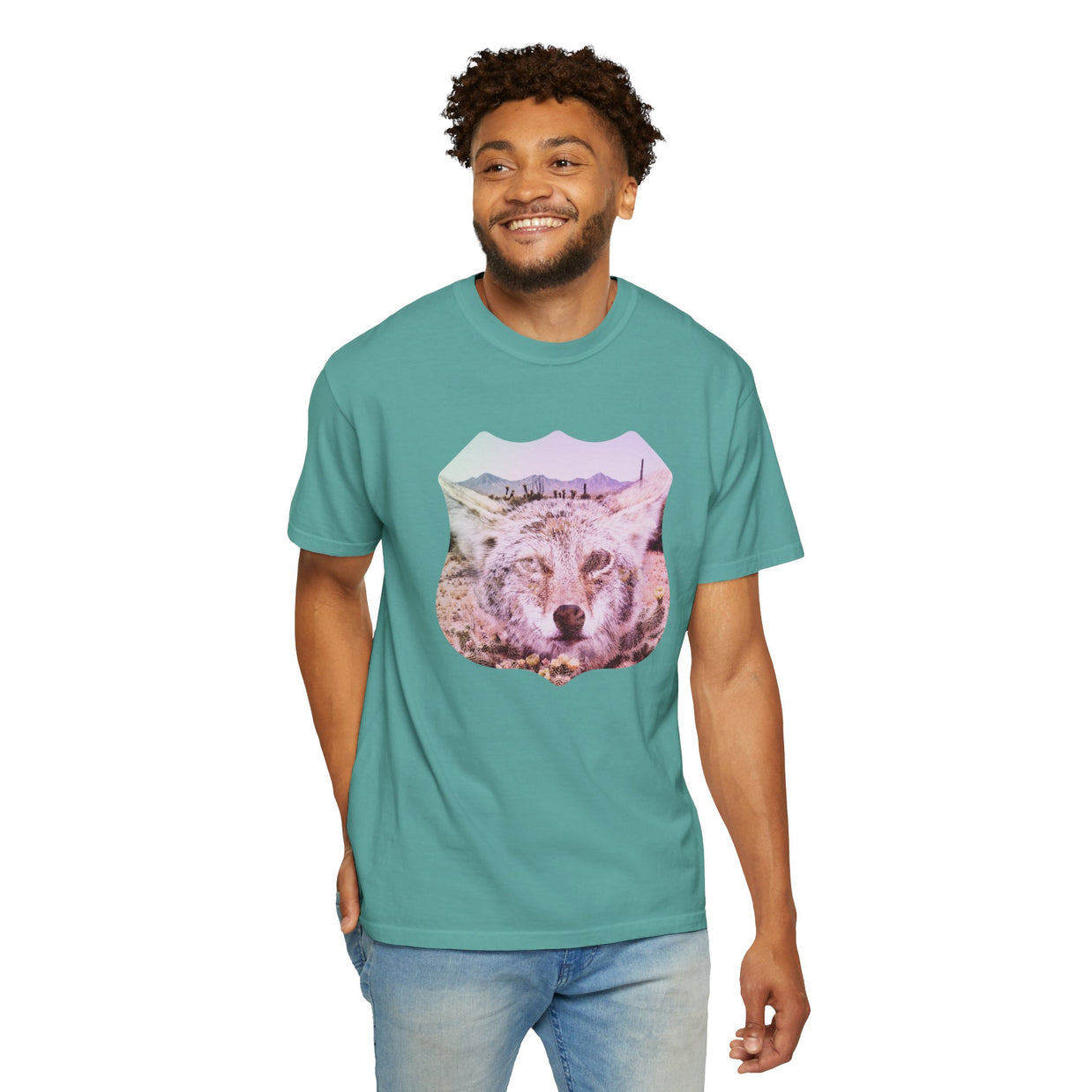 Route 66 Desert Coyote T-Shirt | Southwestern Wildlife Graphic Tee, Unisex