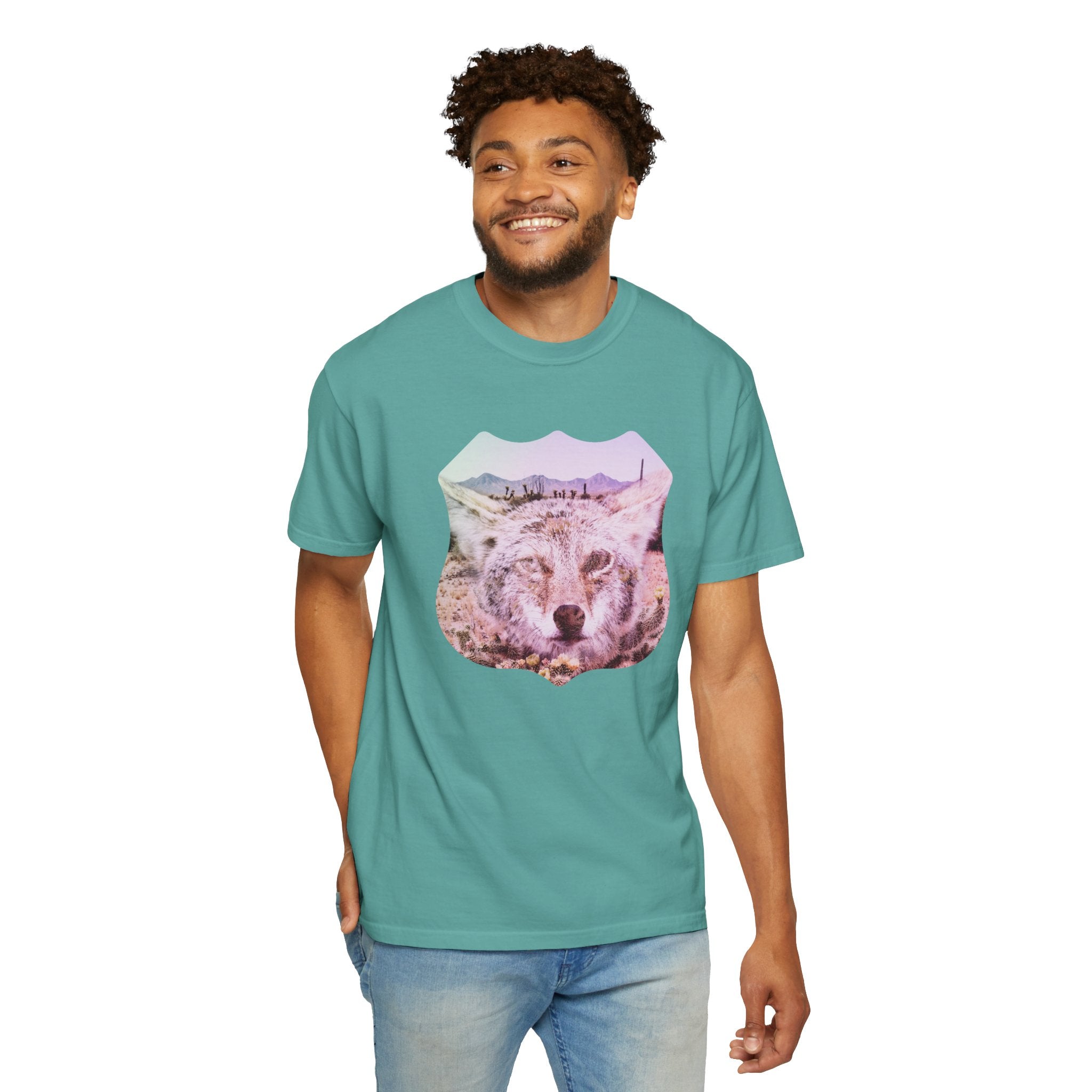 Route 66 Desert Coyote T-Shirt | Southwestern Wildlife Graphic Tee, Unisex