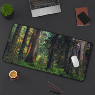 Old Growth Forest Desk Mat - Lush Woods Gaming Mouse Pad - Extended Nature Keyboard Mat - Scenic Redwood Workspace Decor