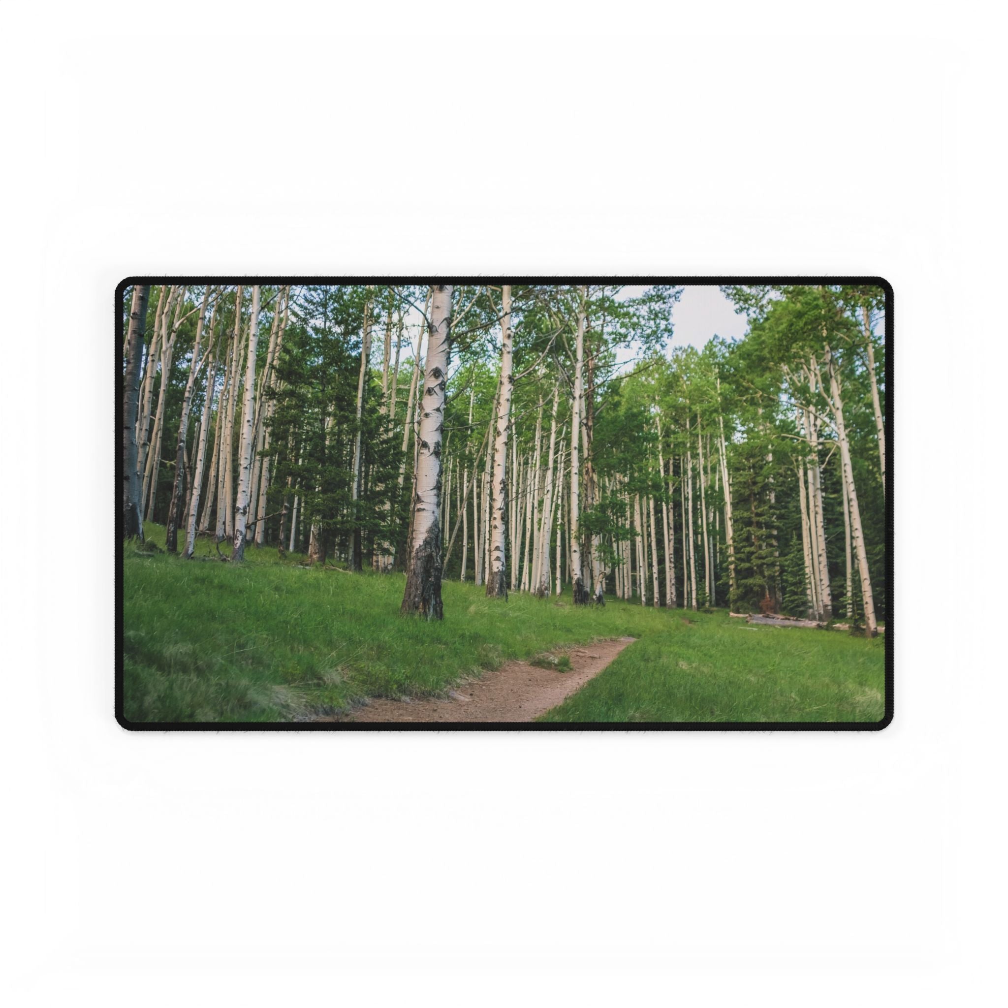 Forest Aspen Path Desk Mat - Large Gaming/Office Mousepad