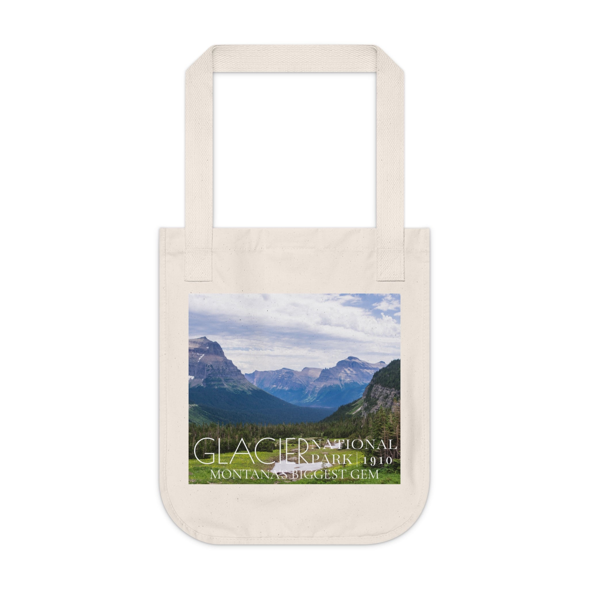 Glacier National Park Organic Canvas Tote Bag