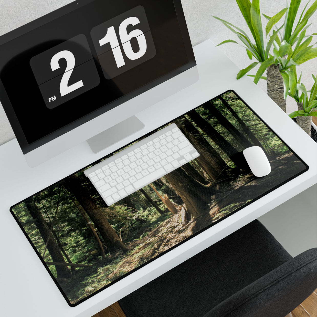Cedar Forest Desk Mat — Large Nature Mouse Pad for Office & Gaming