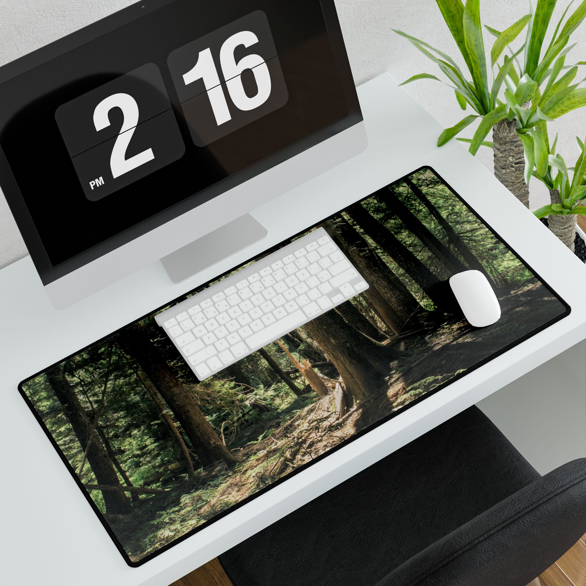 Cedar Forest Desk Mat — Large Nature Mouse Pad for Office & Gaming