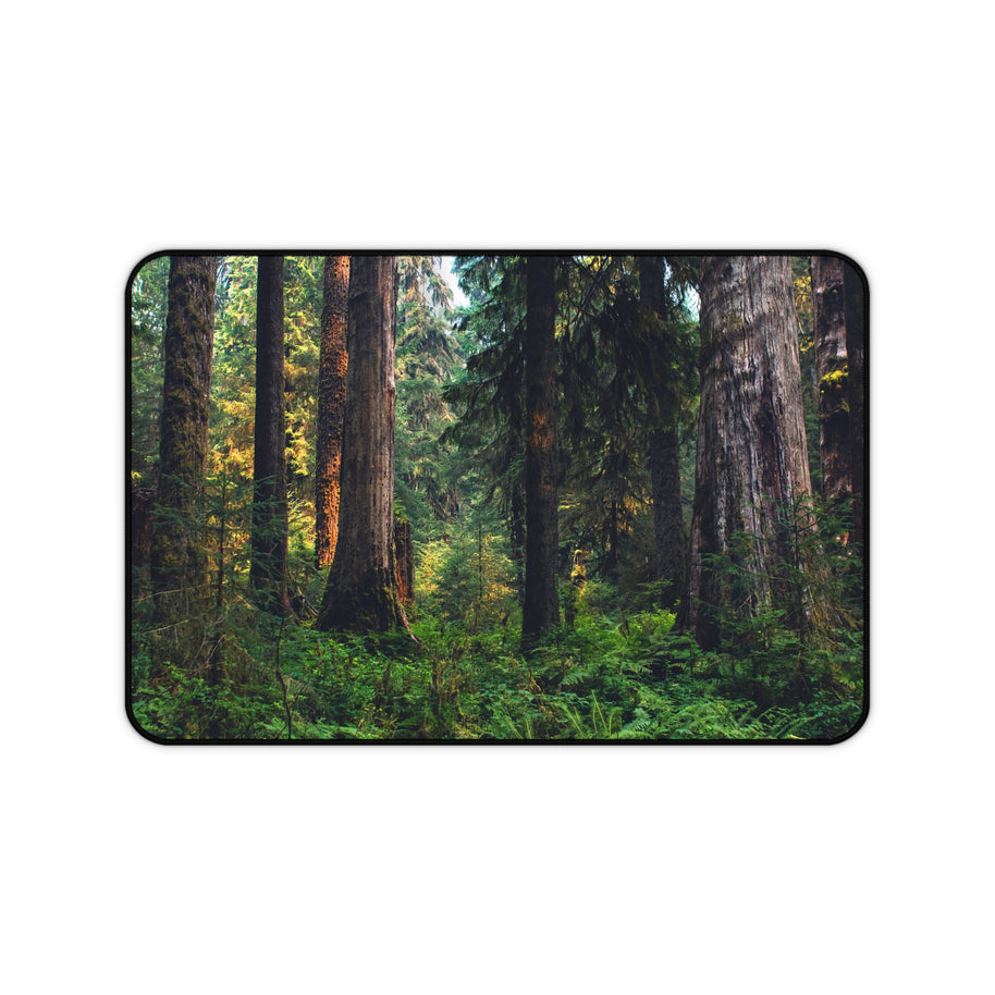 Old Growth Forest Desk Mat - Lush Woods Gaming Mouse Pad - Extended Nature Keyboard Mat - Scenic Redwood Workspace Decor
