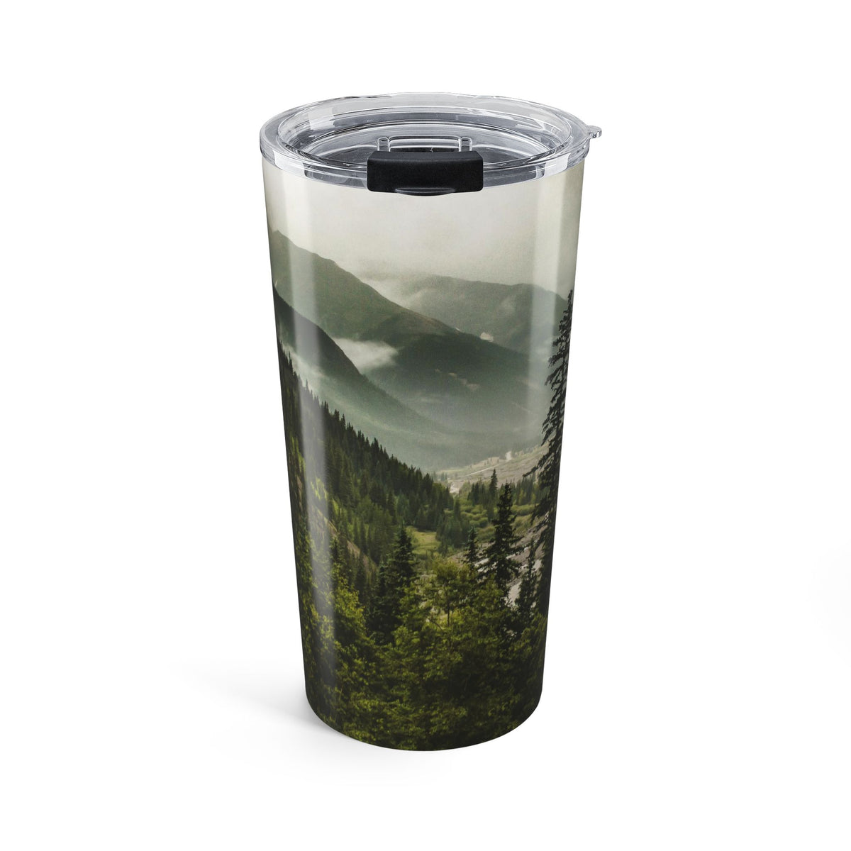 Misty Mountain Valley Forest Travel Mug 20oz | Scenic Nature Landscape Travel Cup