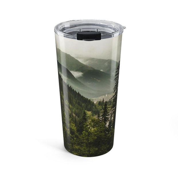 Misty Mountain Valley Forest Travel Mug 20oz | Scenic Nature Landscape Travel Cup