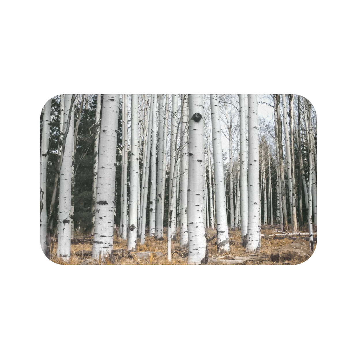 Birch Forest Bath Mat, Nature Bathroom