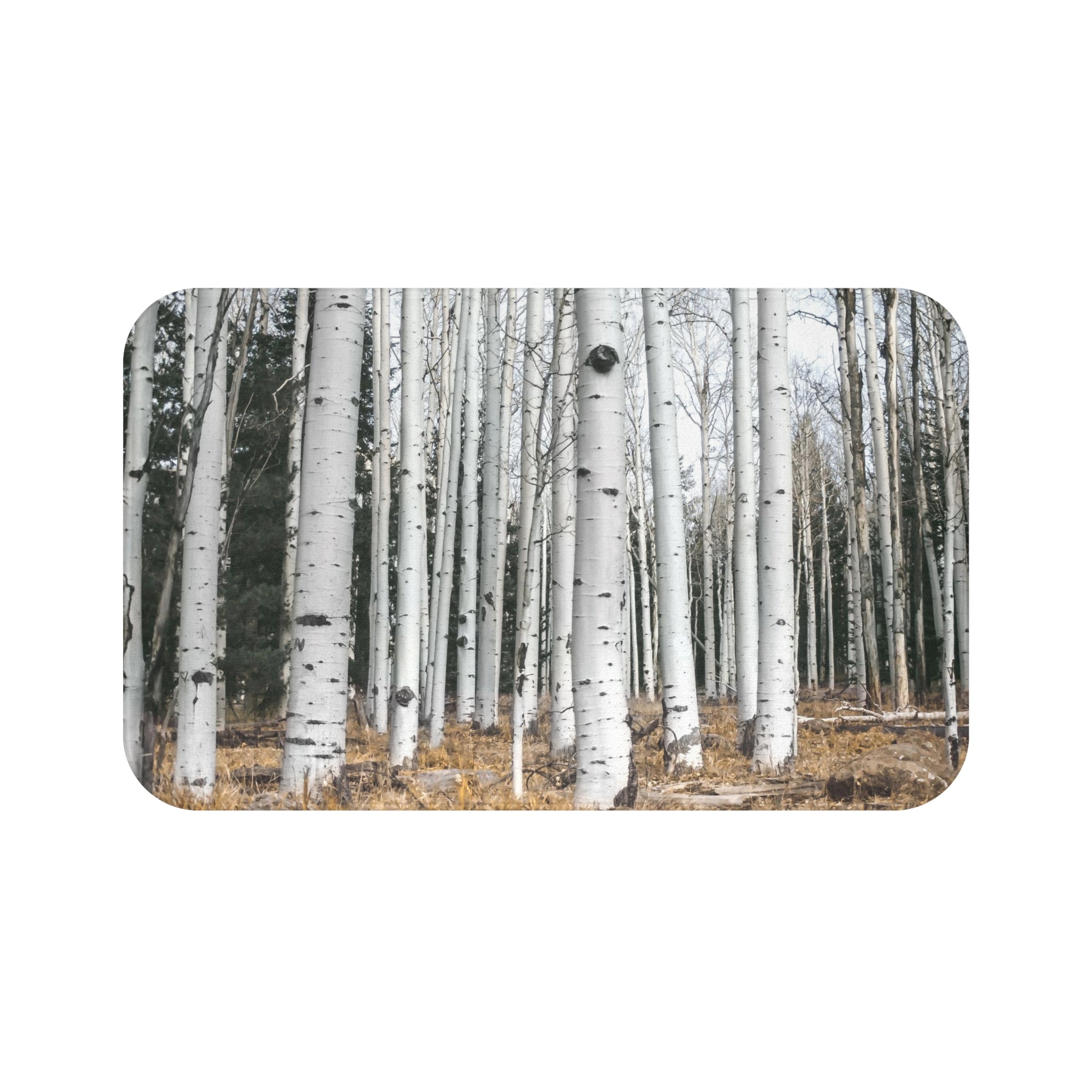 Birch Forest Bath Mat, Nature Bathroom