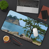 LaPush Washington Coastal Desk Mat - Pacific Northwest Ocean Mouse Pad - Extended Nature Keyboard Mat - Scenic Beach Workspace Decor