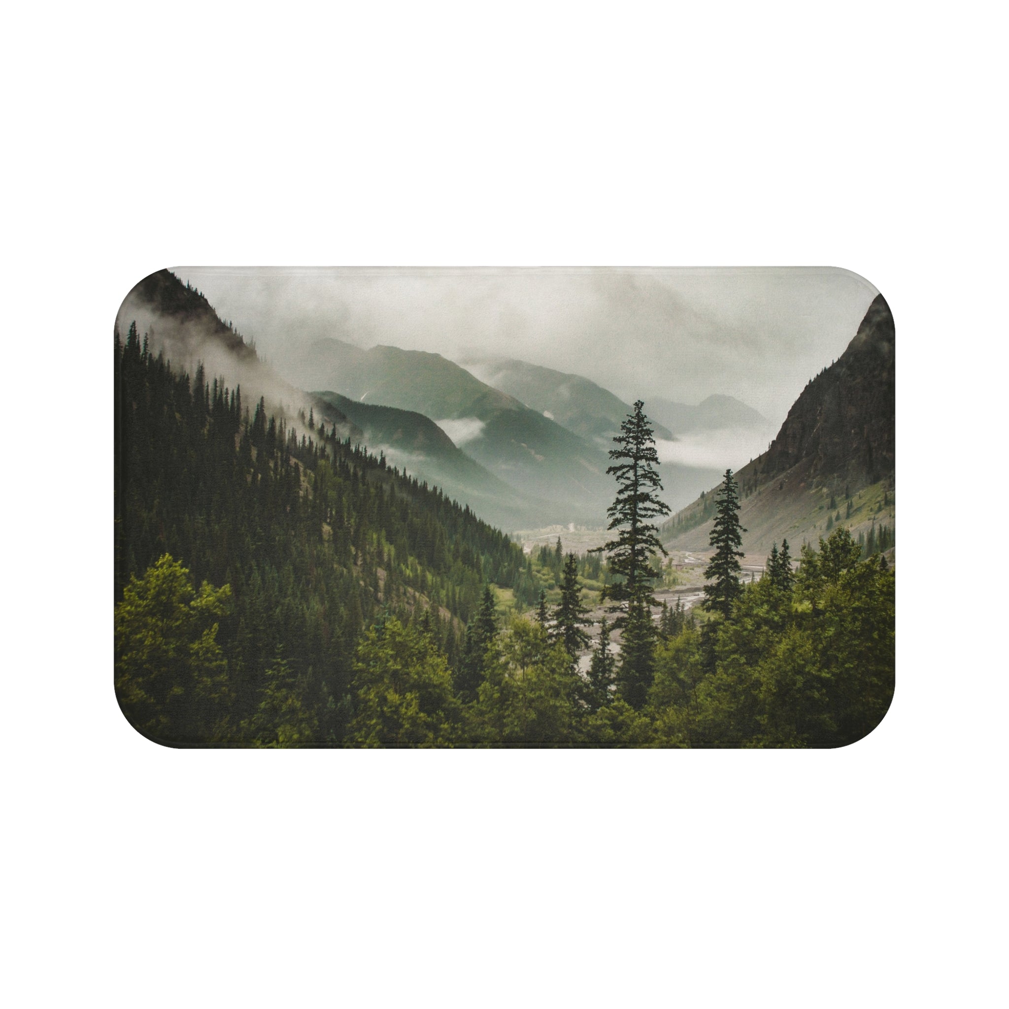 Mountain Valley Bath Mat, Colorado Themed Bathroom Decor