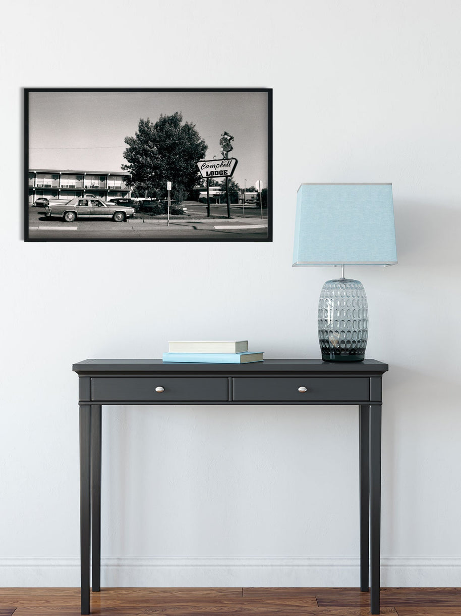 Campbell Lodge Motel Print, Vintage Brownie Camera Film Photography