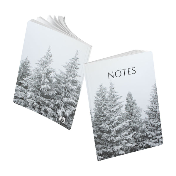 Winter Storm Pine Trees Notebook — Softcover Journal
