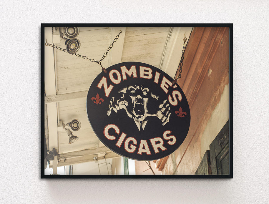 Zombie Cigar Sign Print, New Orleans Photography, Classic Horror Art