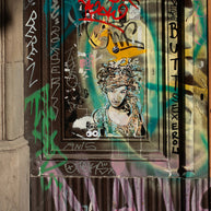 Barcelona Street Art, Graffiti Wall Art Print, Woman, Colorful Urban Decor