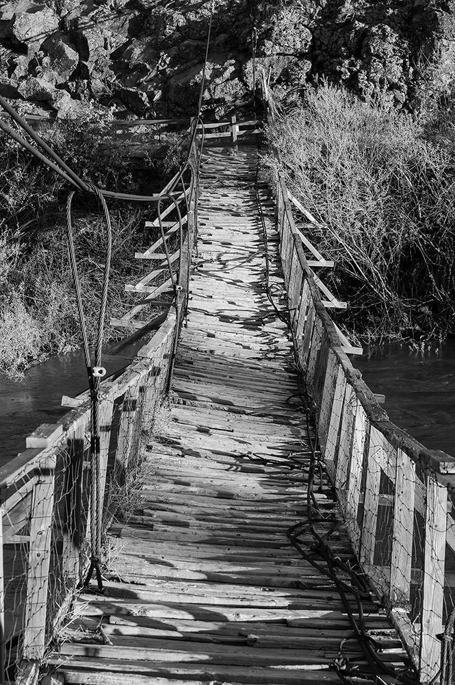 Historic Swinging Bridge Photography, Southern Idaho Art Print