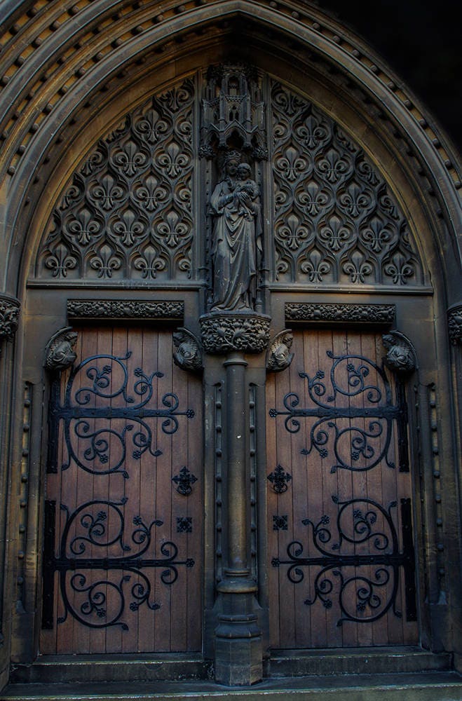 Cambridge Cathedral Door Art Print, UK British Photography