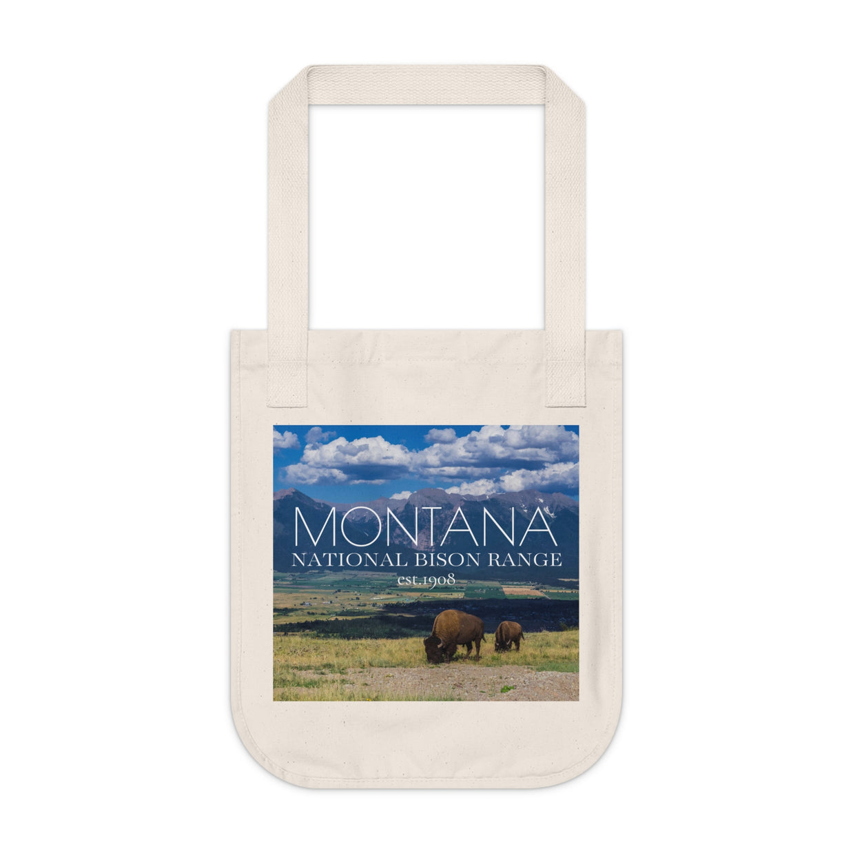 Montana National Bison Range Organic Canvas Tote Bag