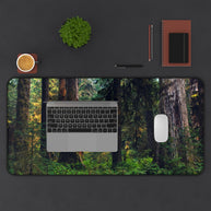 Old Growth Forest Desk Mat - Lush Woods Gaming Mouse Pad - Extended Nature Keyboard Mat - Scenic Redwood Workspace Decor