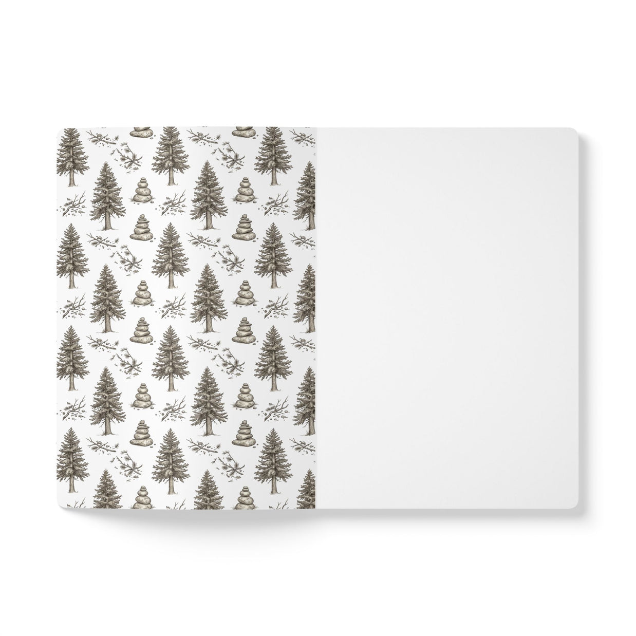 Winter Storm Pine Trees Softcover Notebook - 100 Pages