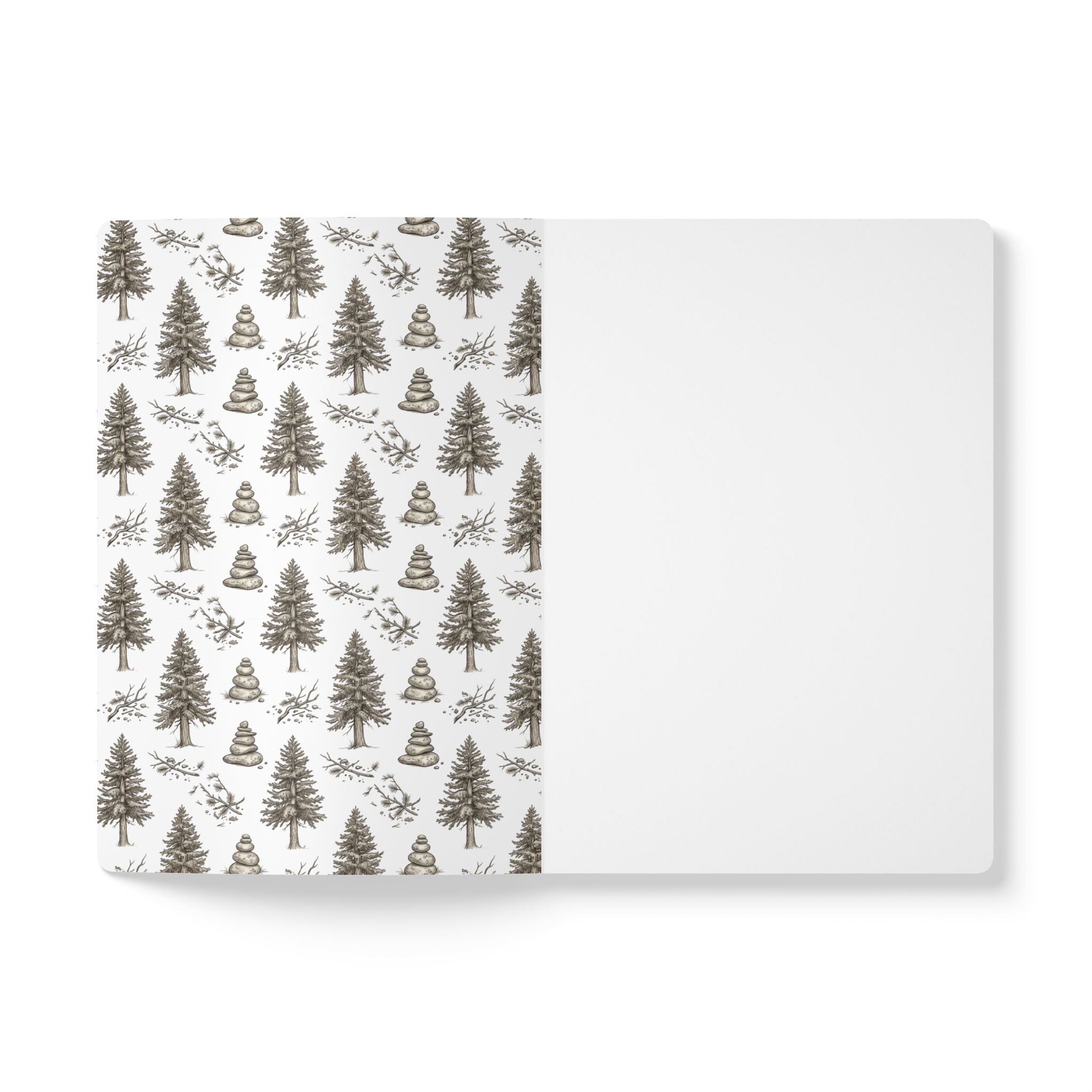 Winter Storm Pine Trees Softcover Notebook - 100 Pages