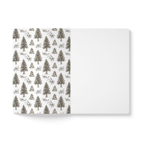 Winter Storm Pine Trees Notebook — Softcover Journal