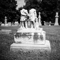 Headless Twins Headstone Photograph, Gothic Cemetery Art Print