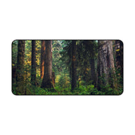 Old Growth Forest Desk Mat - Lush Woods Gaming Mouse Pad - Extended Nature Keyboard Mat - Scenic Redwood Workspace Decor