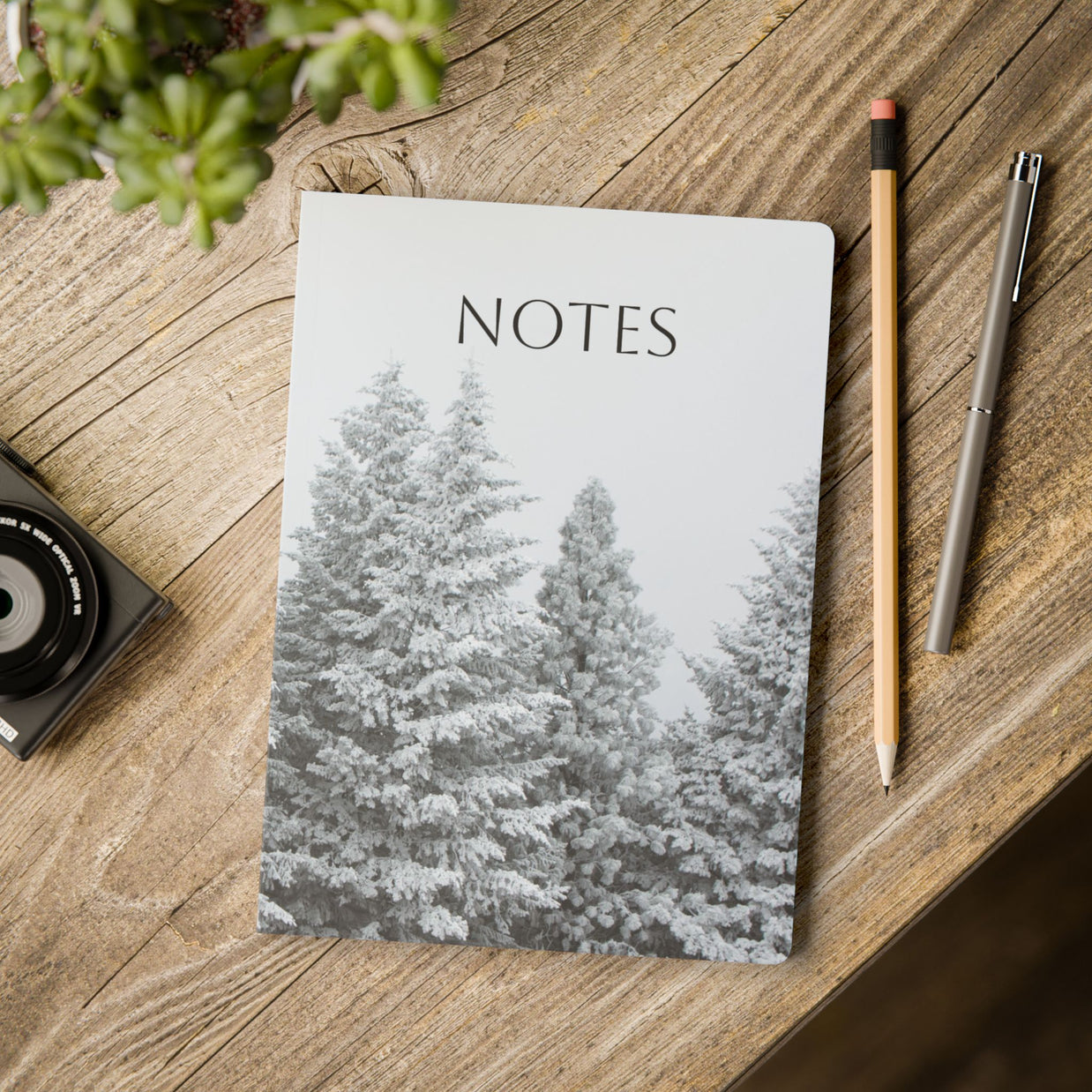 Winter Storm Pine Trees Softcover Notebook - 100 Pages