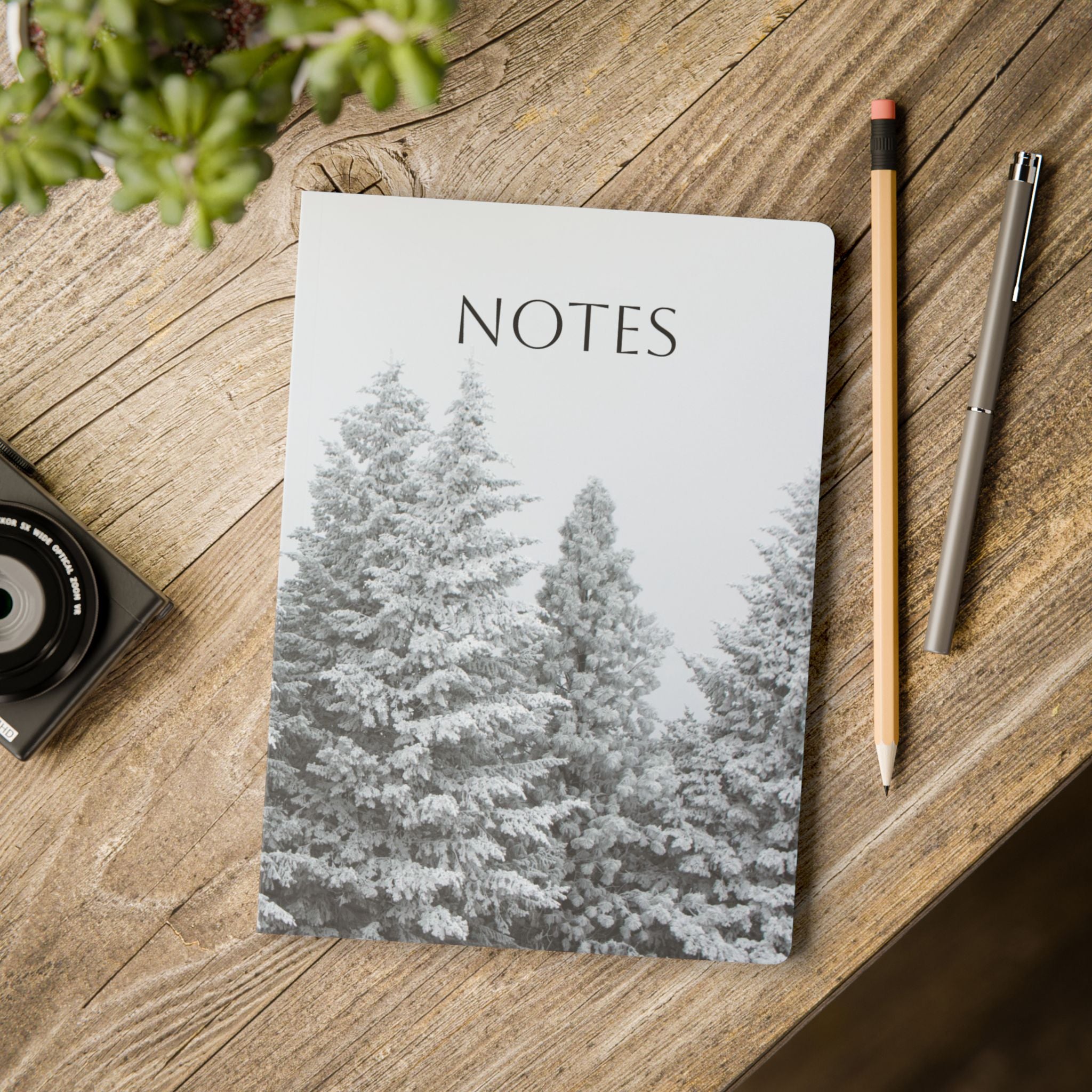 Winter Storm Pine Trees Softcover Notebook - 100 Pages