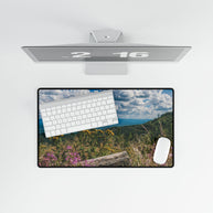 Mountaintop Wildflowers Desk Mat — Scenic Landscape Mouse Pad for Office & Home