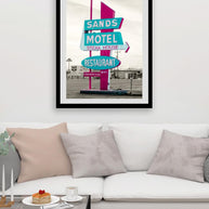 Pop Art Sands Motel Sign Print, Retro Texas Roadside Attraction Photography