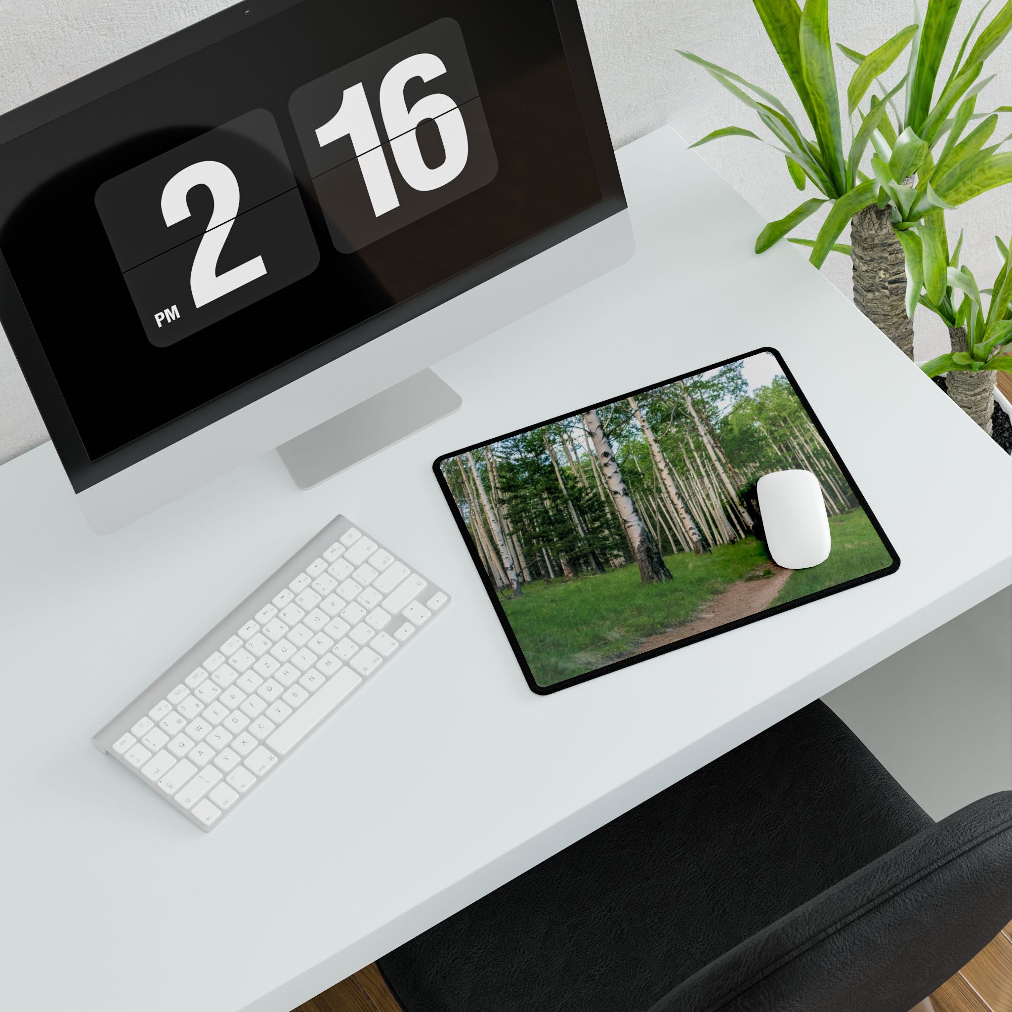Forest Aspen Path Desk Mat - Large Gaming/Office Mousepad