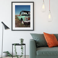 Rustic Green Truck Photography Print, Southern Utah Ghost Town