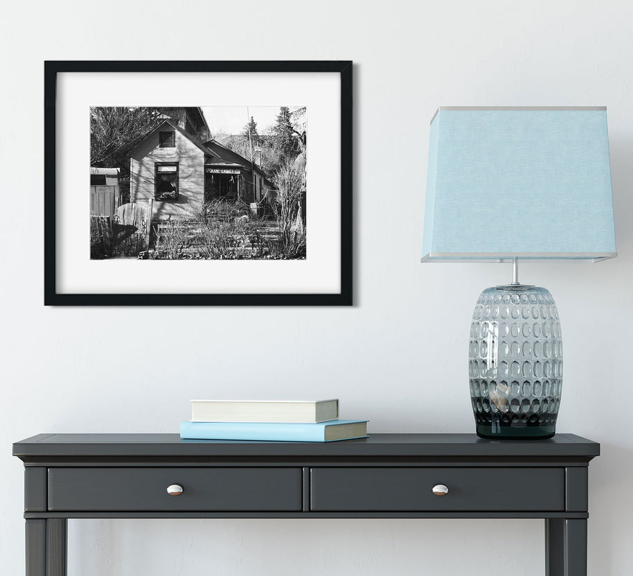 Spokane Casket Company Photo Print, Grainy Gothic Wall Art