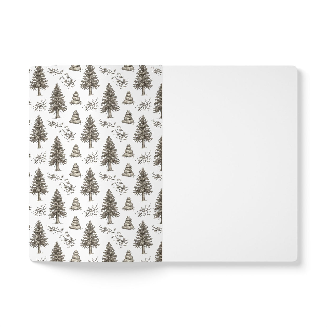 Winter Storm Pine Trees Softcover Notebook - 100 Pages
