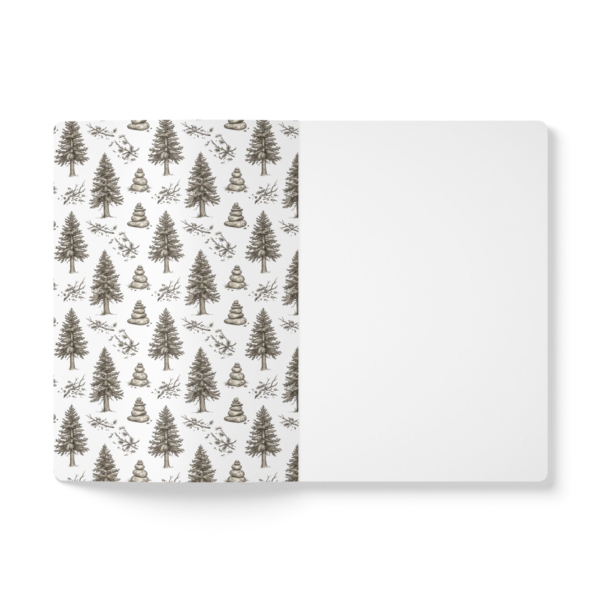 Winter Storm Pine Trees Softcover Notebook - 100 Pages