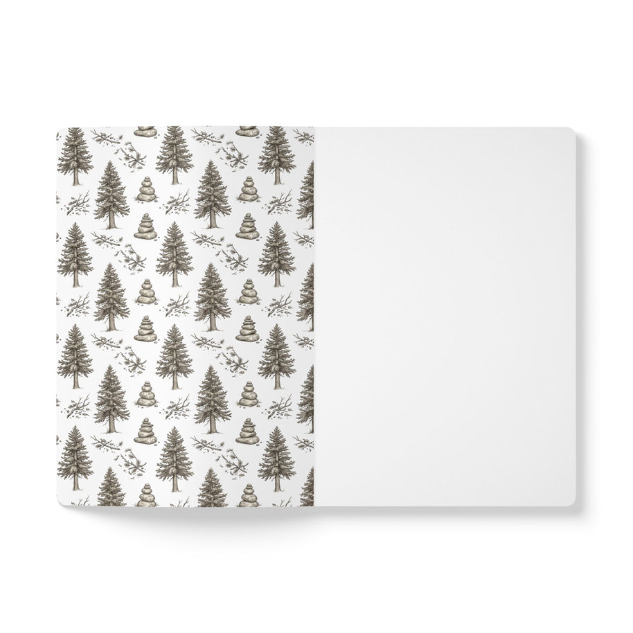 Winter Storm Pine Trees Softcover Notebook - 100 Pages