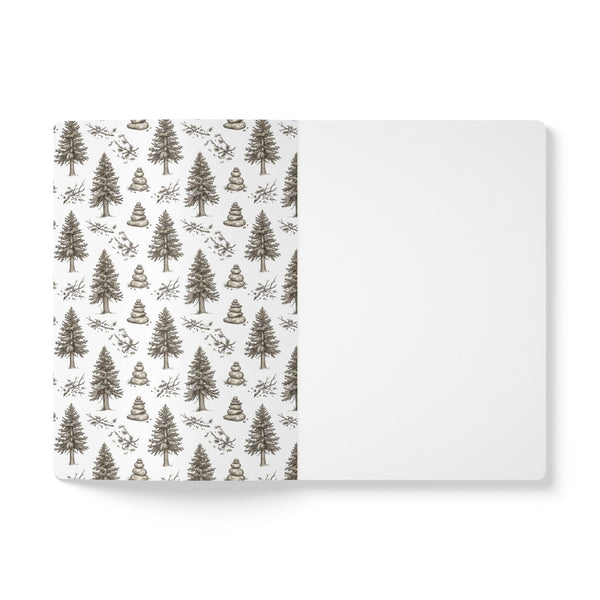 Winter Storm Pine Trees Notebook — Softcover Journal