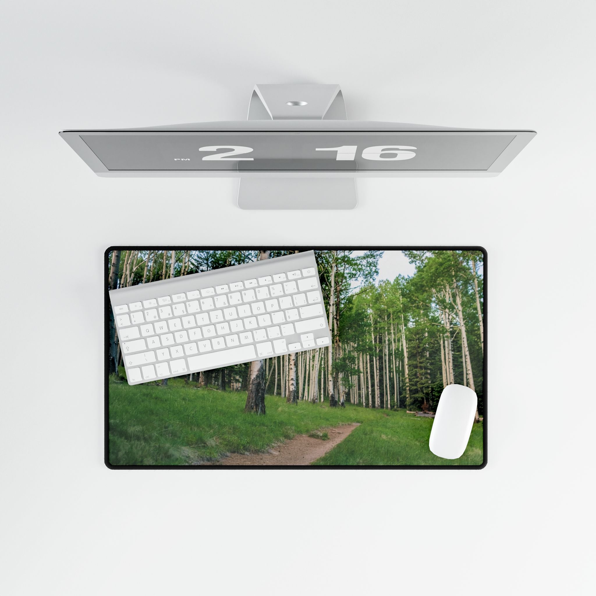 Forest Aspen Path Desk Mat - Large Gaming/Office Mousepad