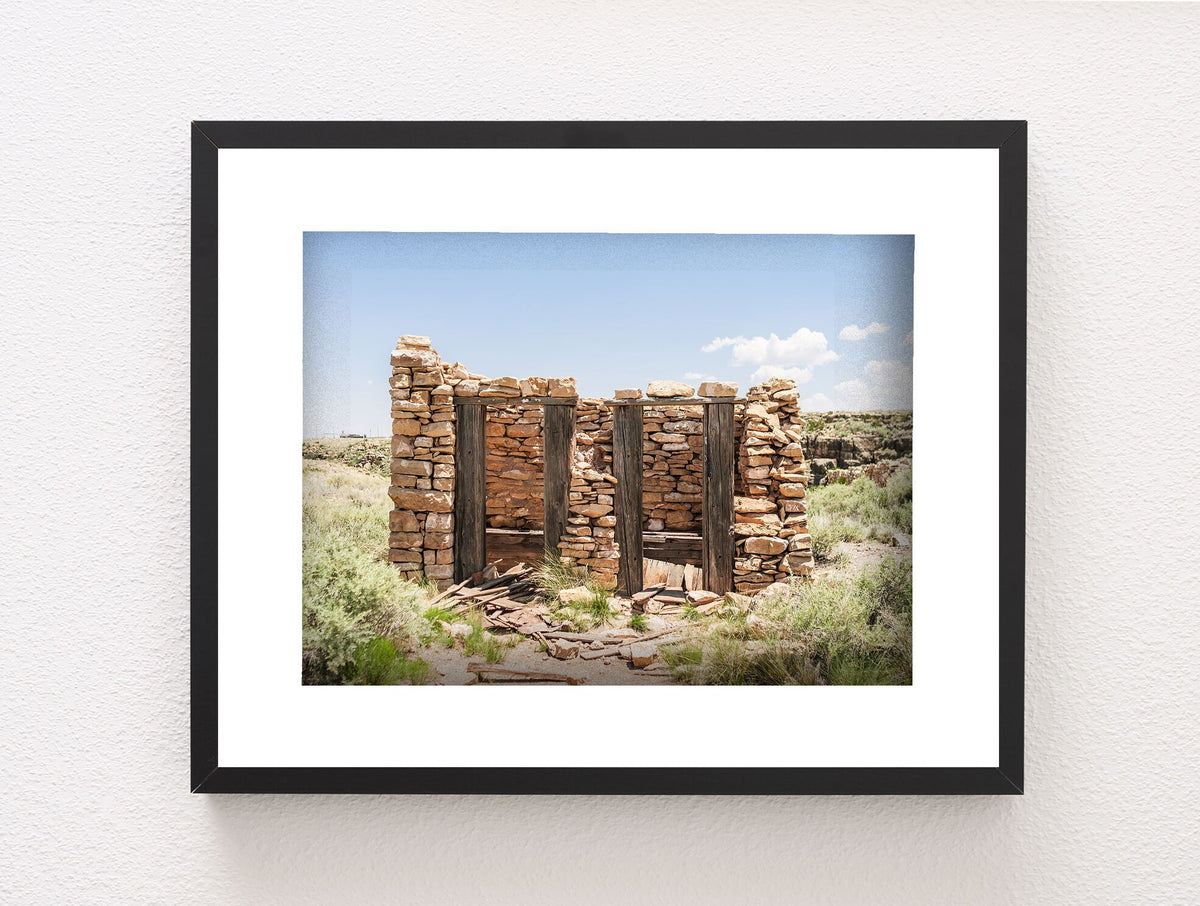 Outhouse Ruins. Bathroom Wall Art, Ghost Town Arizona Photography, Toilet for Two