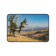 Yellowstone Desk Mat - Golden Valley Landscape Mouse Pad - Extended Nature Keyboard Pad - Scenic Mountain Decor