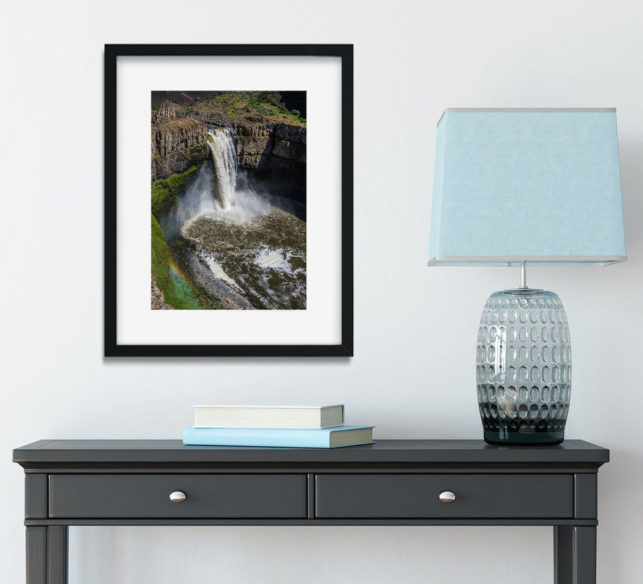 Palouse Falls Photo Print, Washington Photography, Scenic Nature Decor, Rainbow Waterfall Wall Art