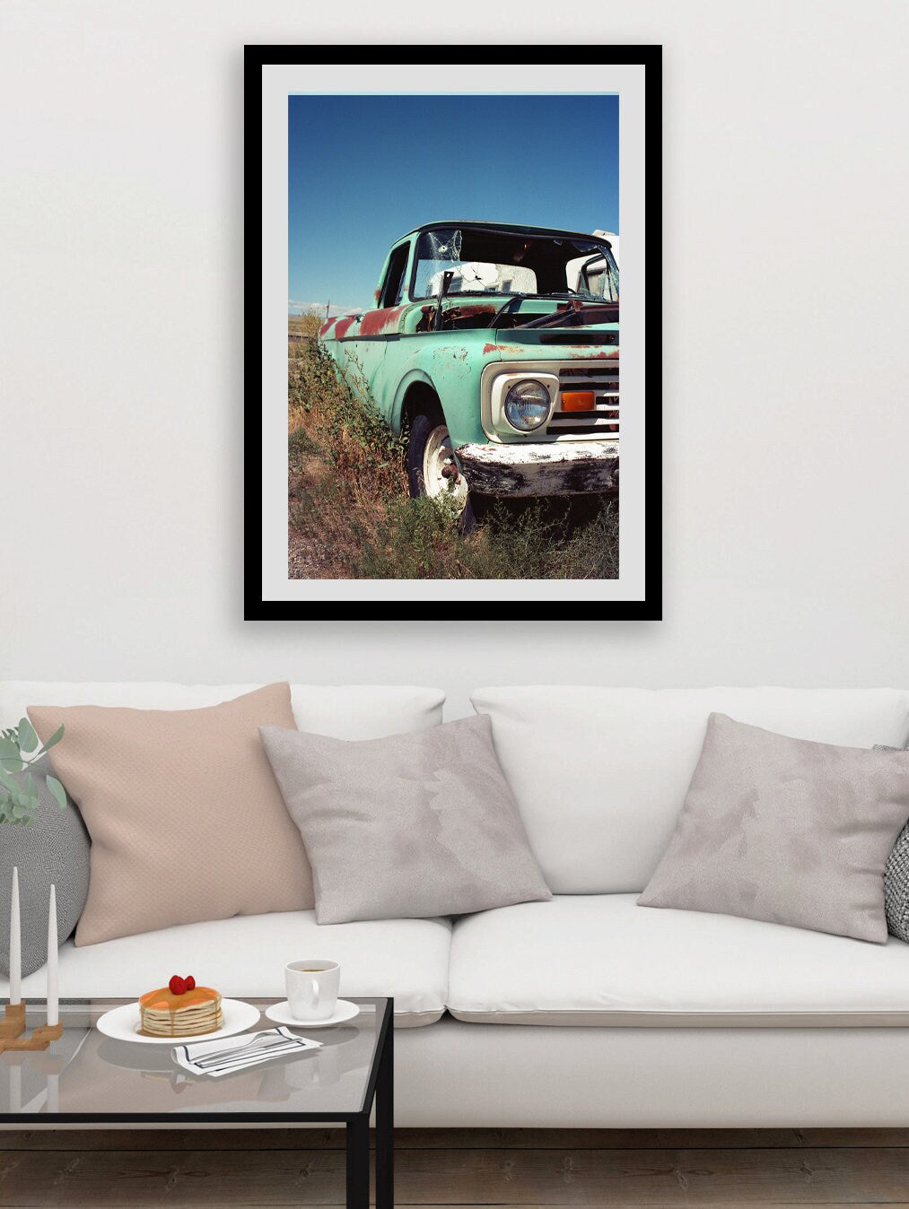 Rustic Green Truck Photography Print, Southern Utah Ghost Town