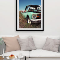 Rustic Green Truck Photography Print, Southern Utah Ghost Town