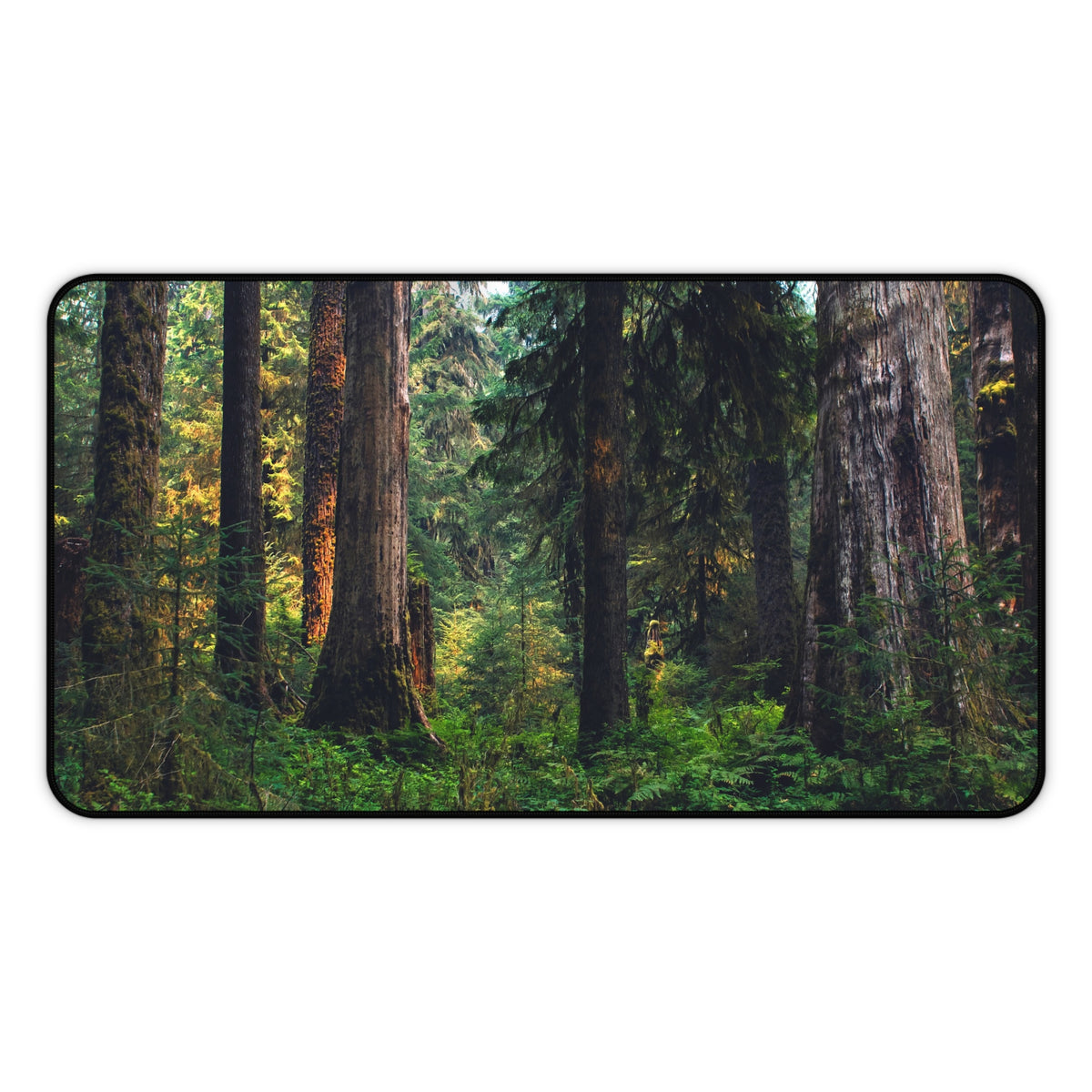 Old Growth Forest Desk Mat - Lush Woods Gaming Mouse Pad - Extended Nature Keyboard Mat - Scenic Redwood Workspace Decor