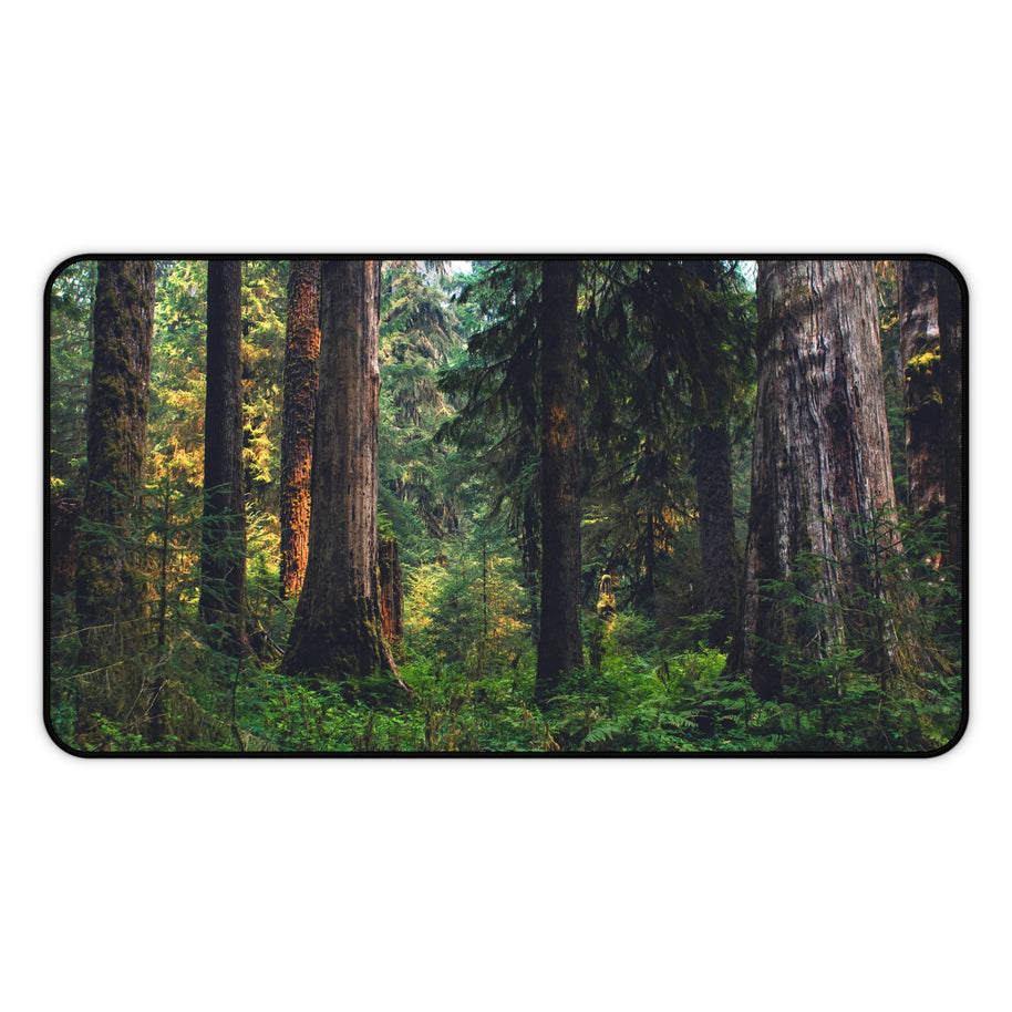 Old Growth Forest Desk Mat - Lush Woods Gaming Mouse Pad - Extended Nature Keyboard Mat - Scenic Redwood Workspace Decor