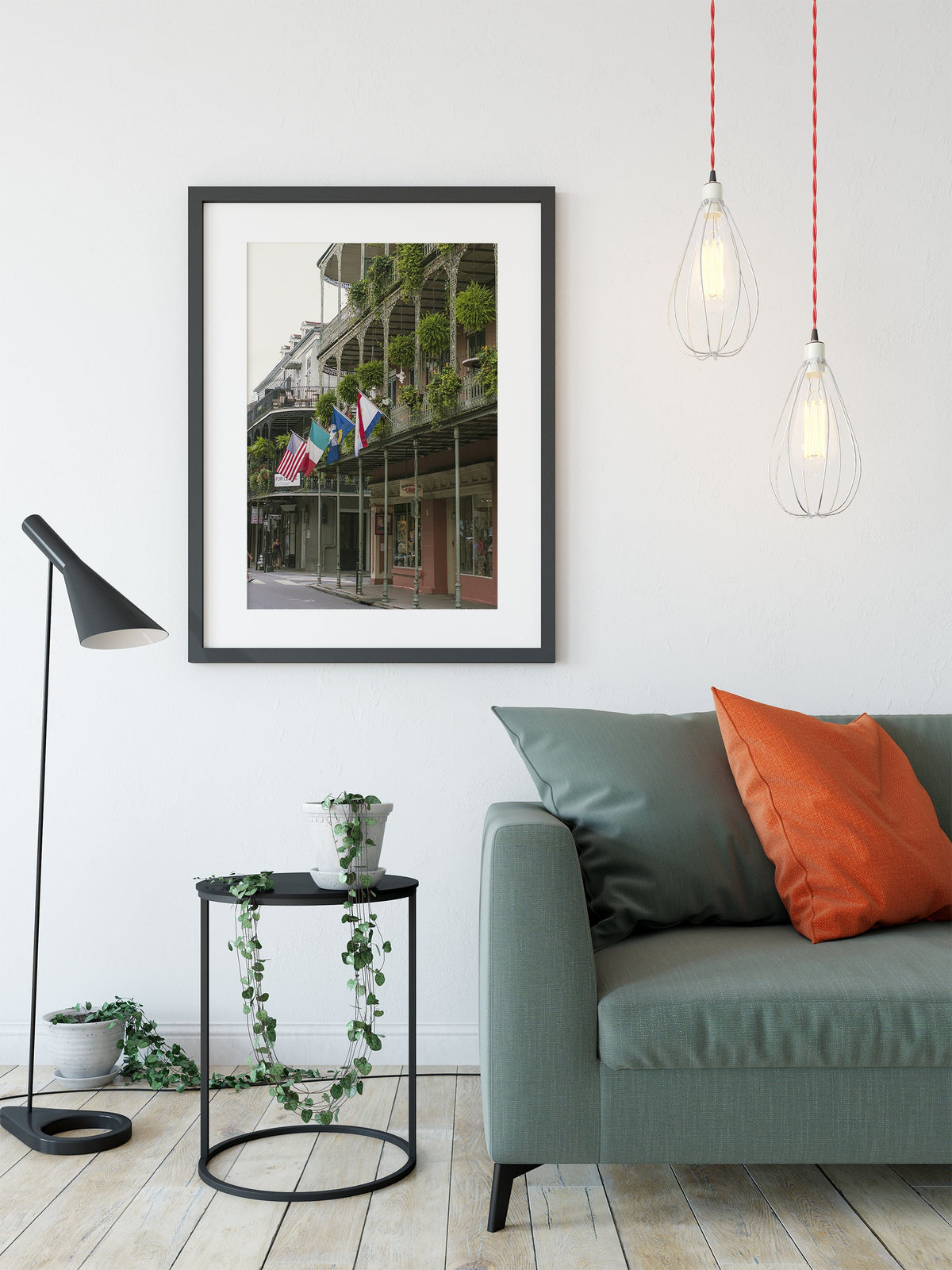 French Quarter Flags, New Orleans Photography, Lush Balconies, Hostel, Nola Travel Photo Print