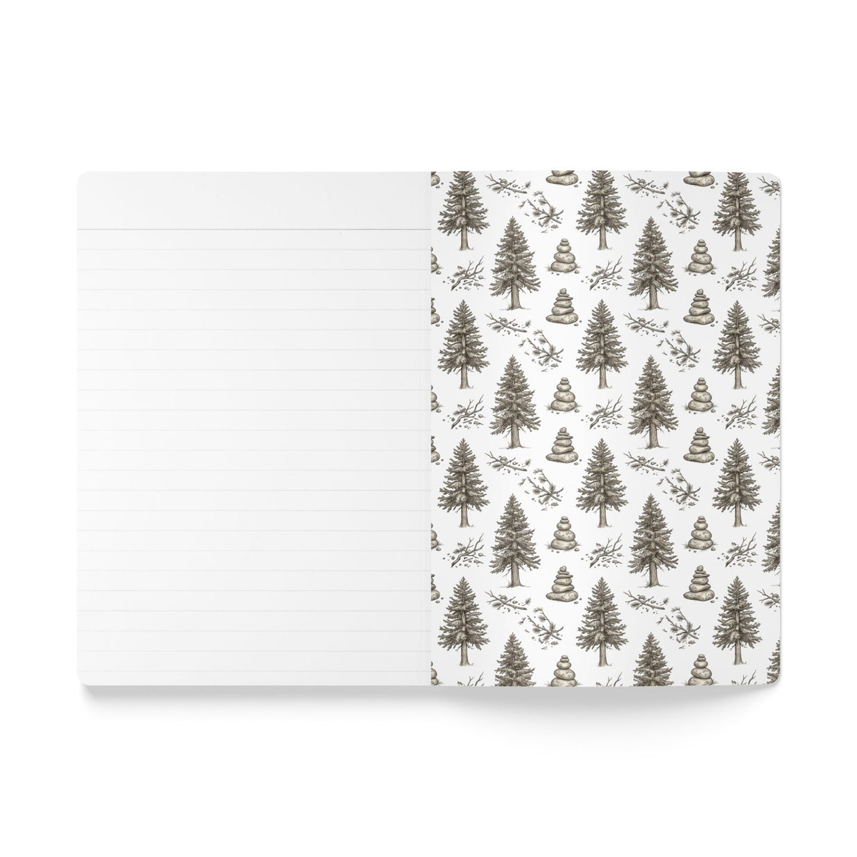 Winter Storm Pine Trees Softcover Notebook - 100 Pages