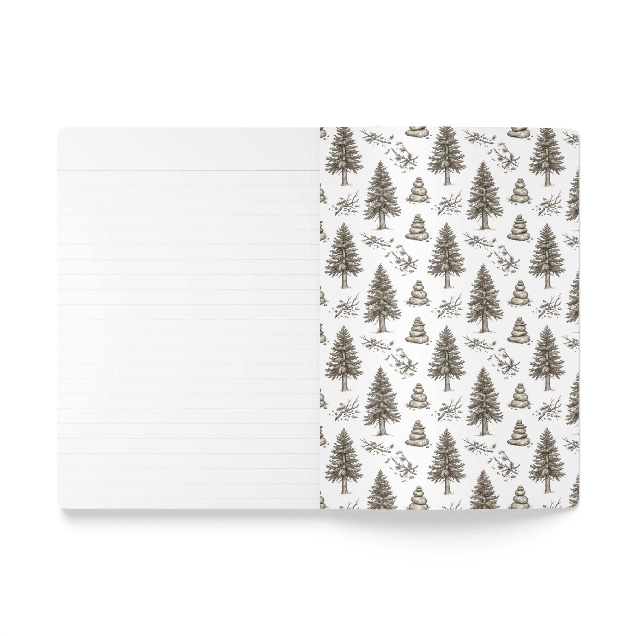 Winter Storm Pine Trees Softcover Notebook - 100 Pages