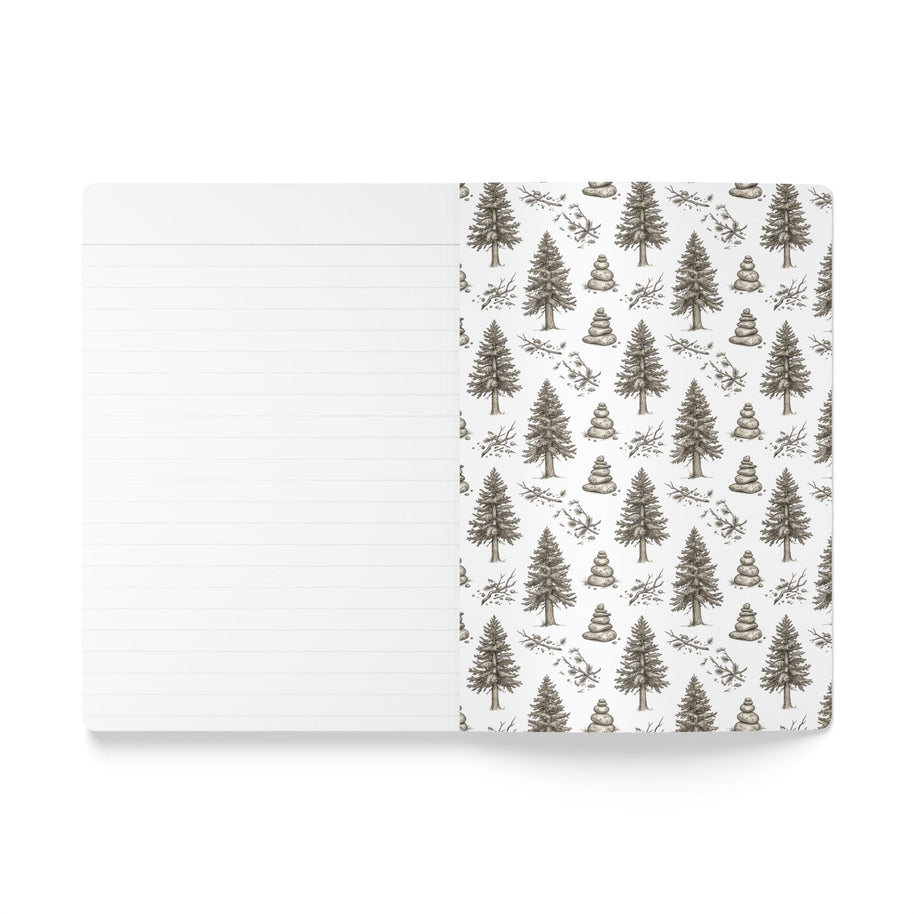 Winter Storm Pine Trees Softcover Notebook - 100 Pages